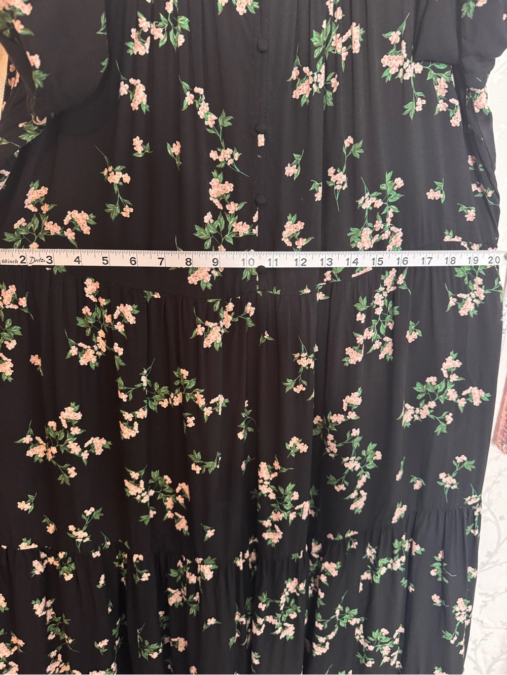Old Navy Black Maxi Skirt with Pink Floral Print